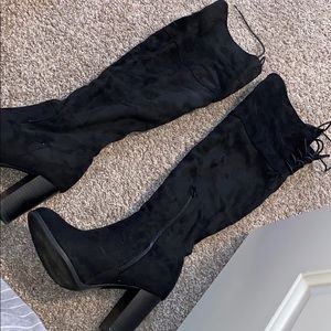 Over the knee heeled boots